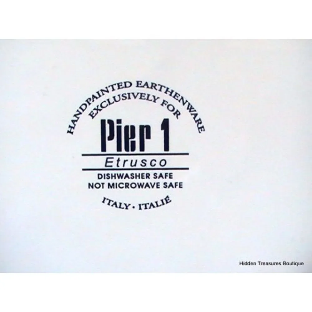 Pier 1 Etrusco Dinner‎ Plate Red Orange Green Swirls Dots Beautiful